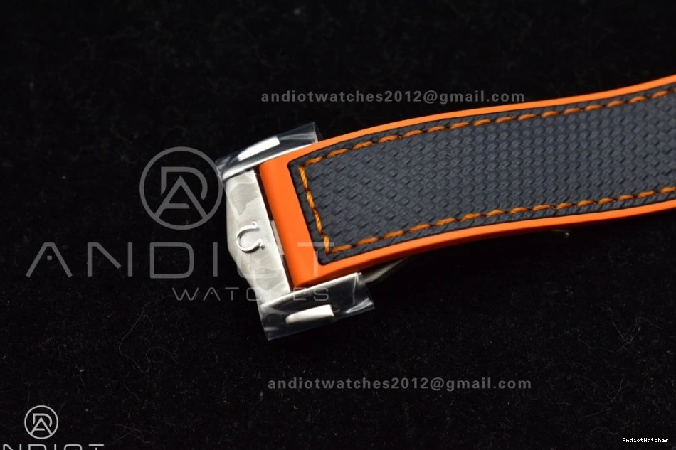 on 43.5mm Black Clone Dial Planet Bezel Best 1010 SS VSF Ocean Edition Super Orange A8900 Gray Trendsetting Strap Nylon V 1:1 0202